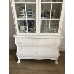 Queen Ann vitrinekast buikkast servies kast wit