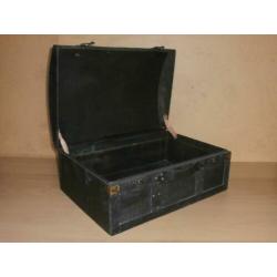 Schatkist decoratie hutkoffer brocante kistje leren koffer