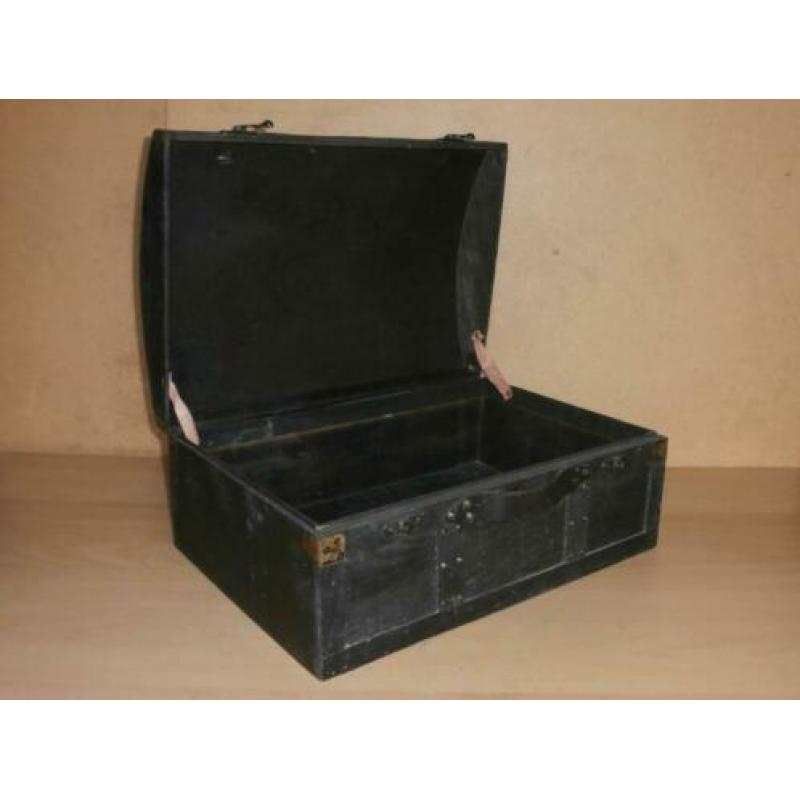 Schatkist decoratie hutkoffer brocante kistje leren koffer