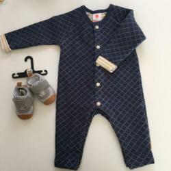 Boxpakje onesie hema donker blauw 56 en schoentjes nieuw!