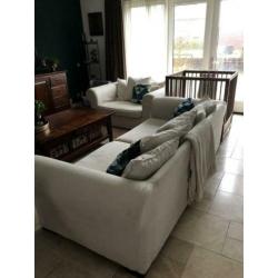 Trendhopper Loungebank en Loveseat crème