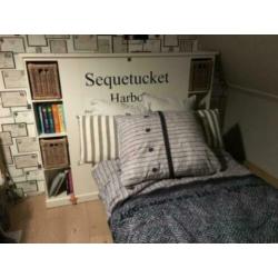 Riviera Maison bed en achterwand sequetucket harbour