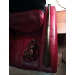 Antieke kijker messing/mahonie in lederen etui