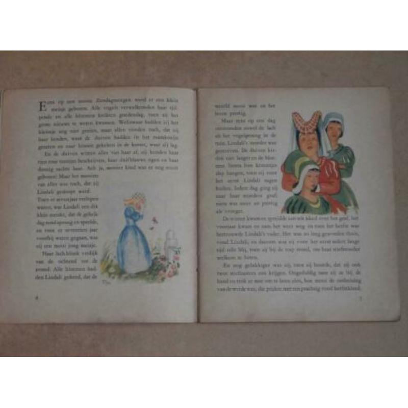 Antiek boekje Assepoester Sneeuwwitje Alga 1948 Holland oud
