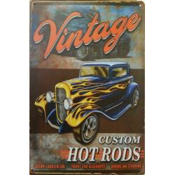 Vintage custom hot rods reclamebord wandbord van metaal