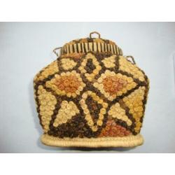 mandje van riet , rieten tasje , retro mandje , vintage