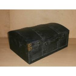 Schatkist decoratie hutkoffer brocante kistje leren koffer