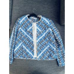 Mango Suit blauw wit jasje met zakken maat L