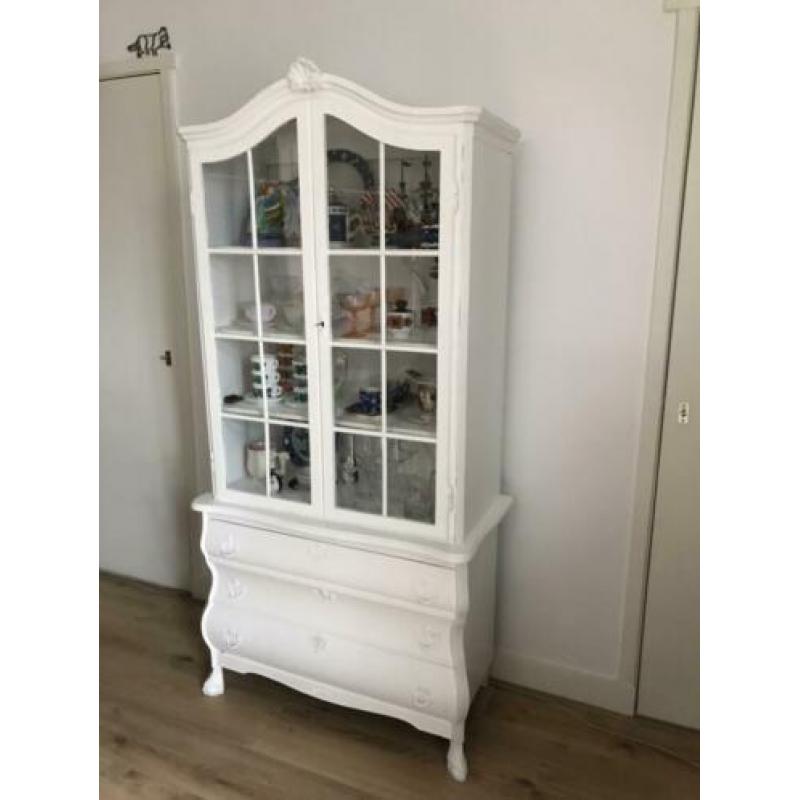 Queen Ann vitrinekast buikkast servies kast wit