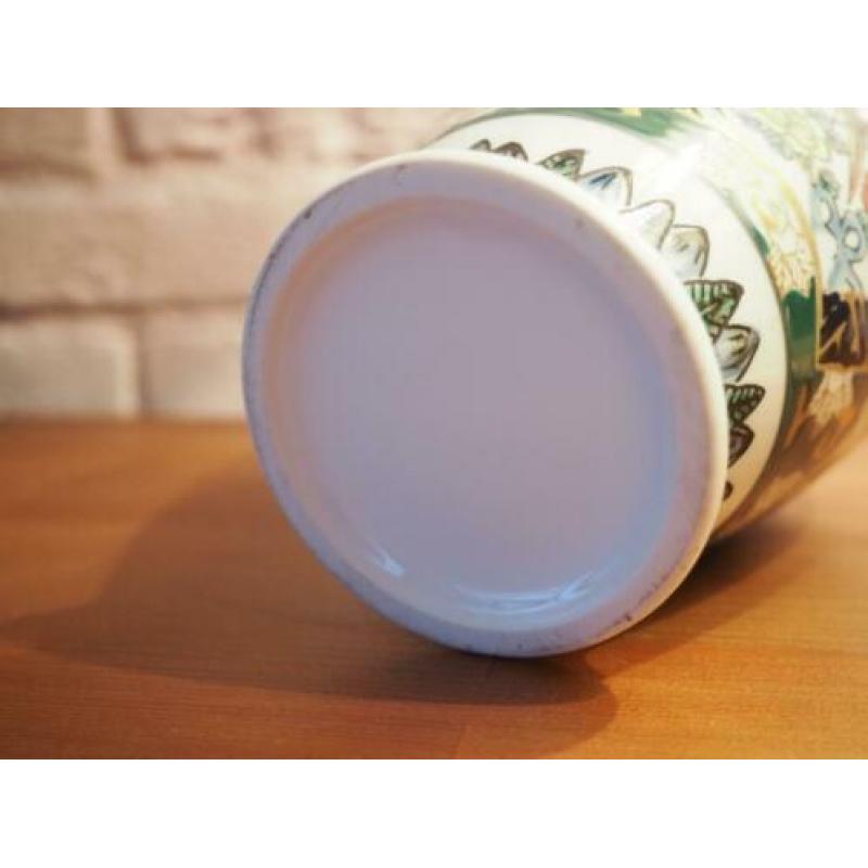 mooie vaas china oud porselein porcelain groen vogels