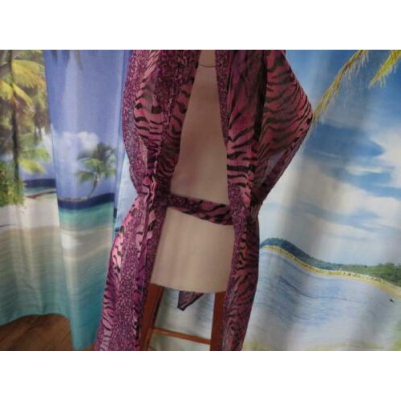 paars roze halfdoorzichtige tuniek open zijkant one size