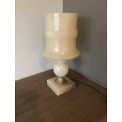Prachtige albasten Art Deco tafellamp jaren 60