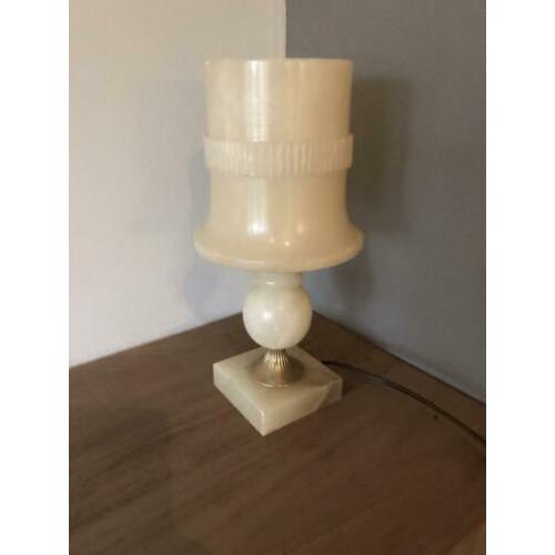 Prachtige albasten Art Deco tafellamp jaren 60