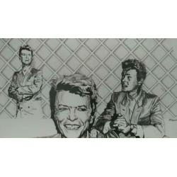Poster op verfdoek. David Bowie