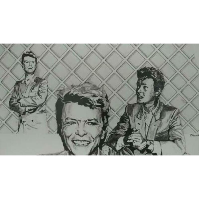 Poster op verfdoek. David Bowie