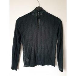 Kanten groene top lange mouwen, maat XS