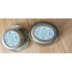 2x Art Deco blik met Villeroy en Boch porseleinen deksel de