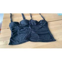 Beachwave tankini top 38 zwart gevoerd nieuw