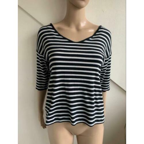 Marc Cain Sports Crop top maat N4 L 42 zwart wit gestreept