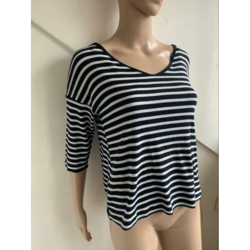 Marc Cain Sports Crop top maat N4 L 42 zwart wit gestreept