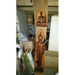 Super mooi en groot houten boedha beeld