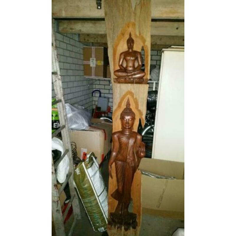 Super mooi en groot houten boedha beeld