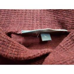 CAST IRON trui met grote kraag, kleur rood, maat L