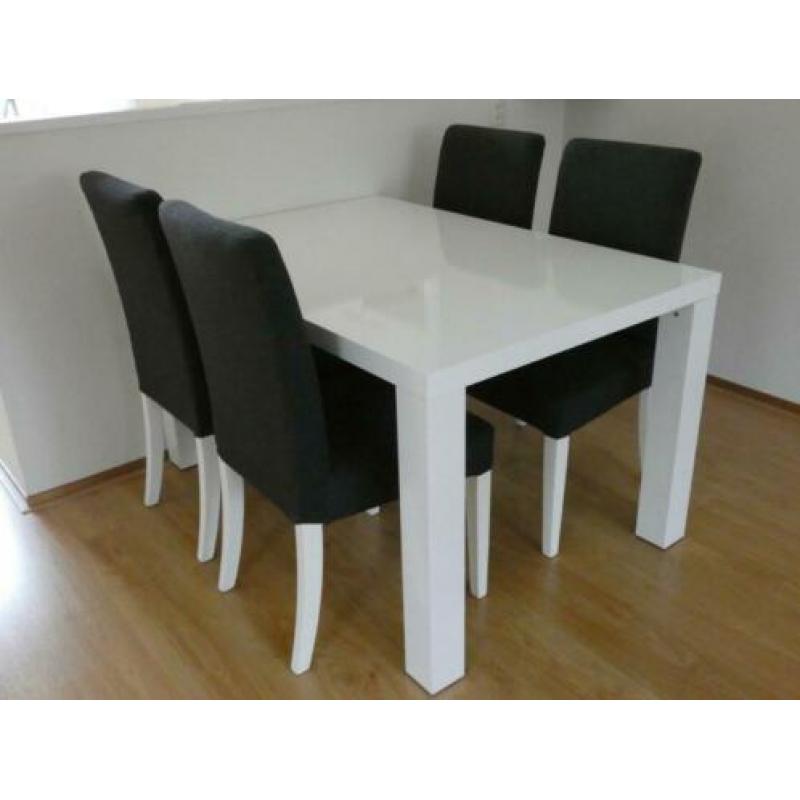 Eettafel wit hoogglans 4-personen vier personen tafel