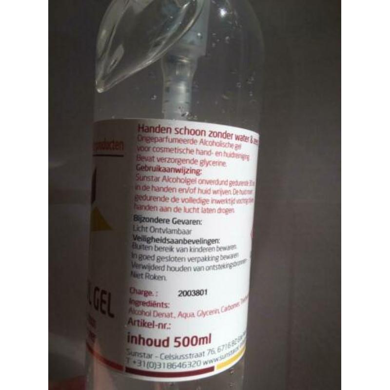 Te koop handpompje alcohol handgel 500 ml