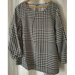 Sandwich - top zwart wit viscose Maat 42