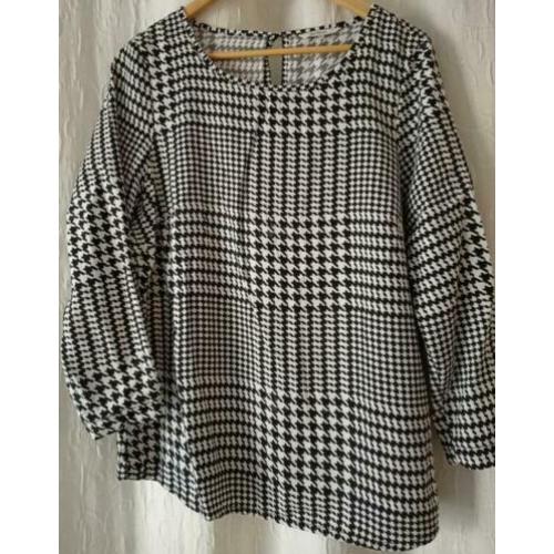 Sandwich - top zwart wit viscose Maat 42