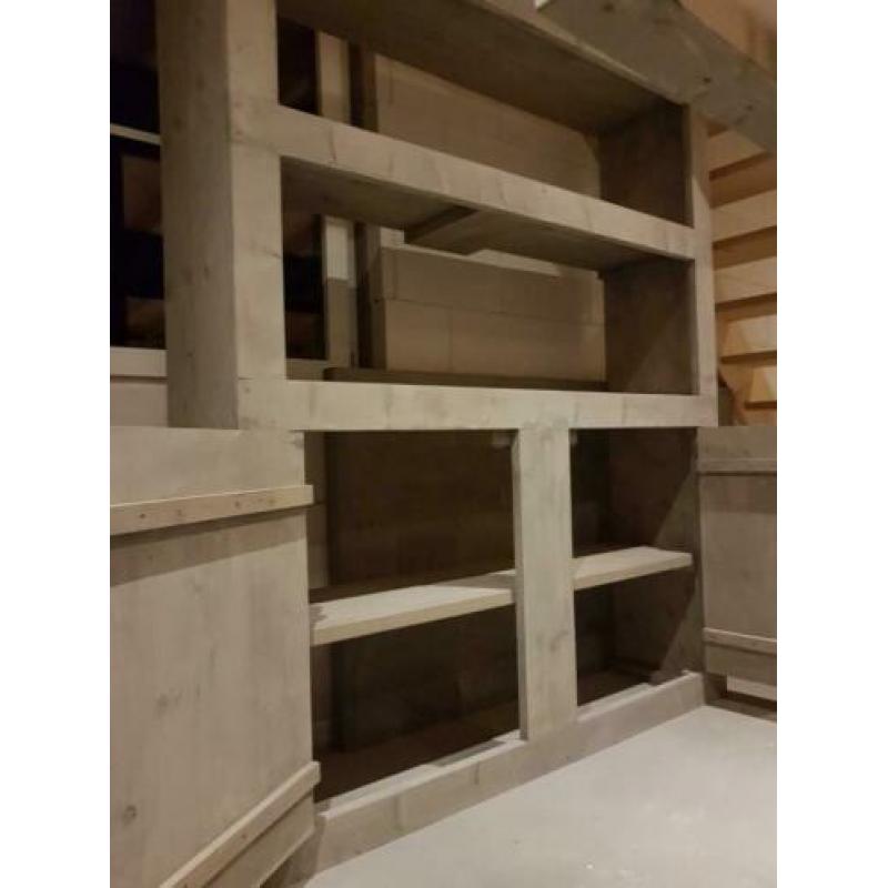 steigerhout wandkast slaapkamer, mancave, bar