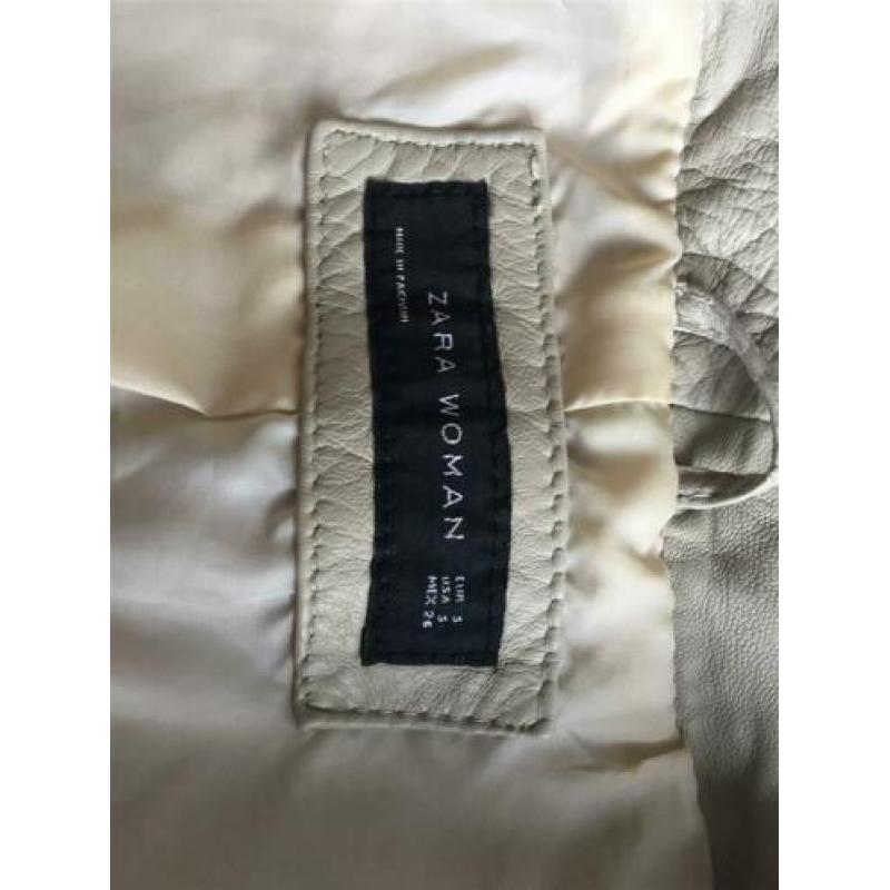 Zara woman leren jasje beige mt s
