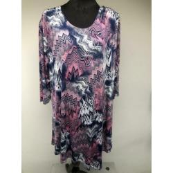 Superleuke roze/blauwe tuniek streepjesprint MAGNA 56/58