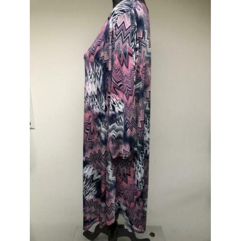 Superleuke roze/blauwe tuniek streepjesprint MAGNA 56/58
