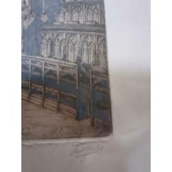 Mooie lijst met tekening van kerk.