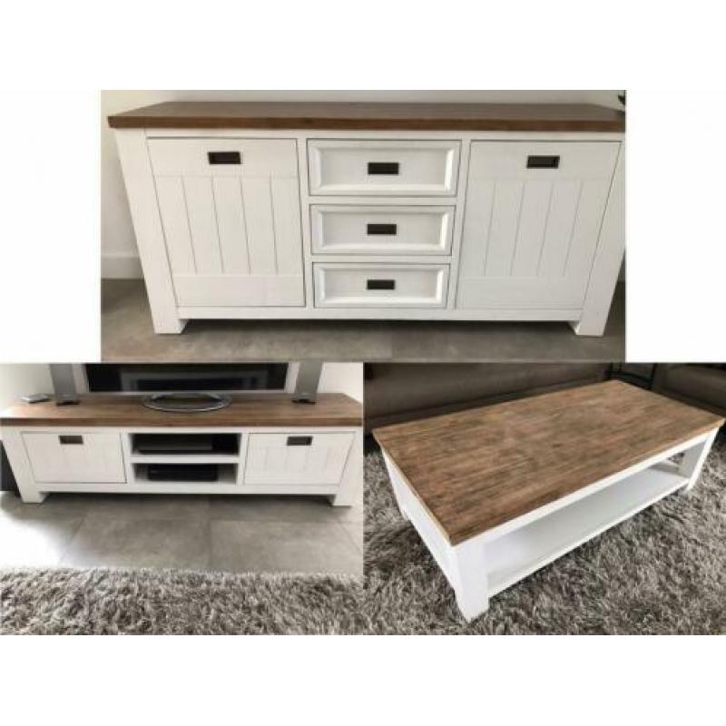 Zo goed als nieuw! Houten dressoir, tv-meubel & salontafel