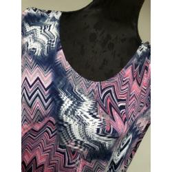 Superleuke roze/blauwe tuniek streepjesprint MAGNA 56/58