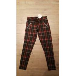 Nieuwe geruite broek Page maat M met kaartjes