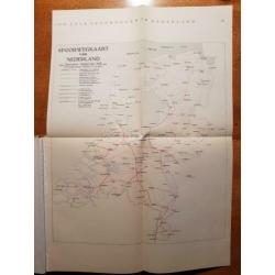 landkaart Nederlandse spoorwegen 1914, NS, treinkaart