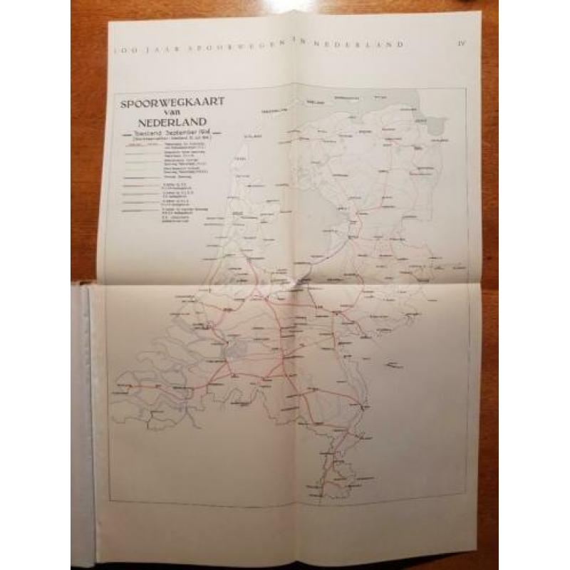 landkaart Nederlandse spoorwegen 1914, NS, treinkaart