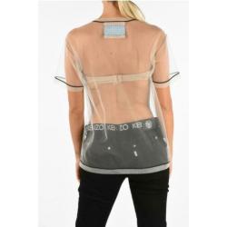 Viktor & Rolf Witte Tulle Top met “NO” Borduursel maat S