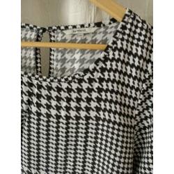 Sandwich - top zwart wit viscose Maat 42