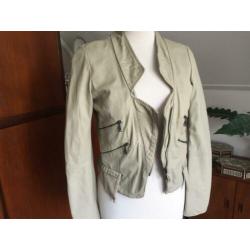 Zara woman leren jasje beige mt s