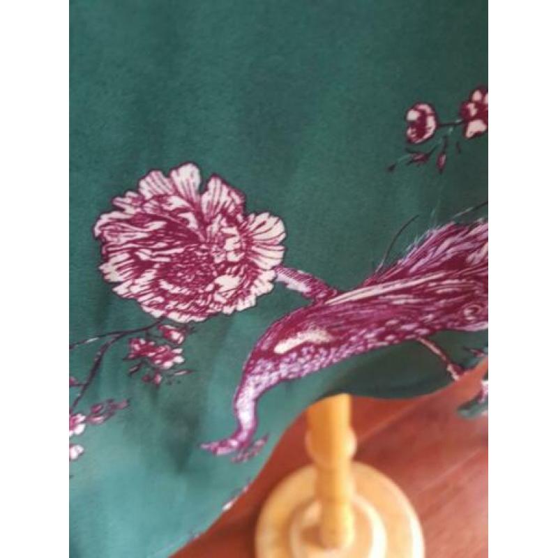 Boho hippie goa vila blouse groen pauwen bloemen print L