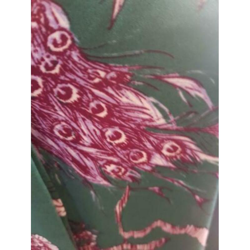 Boho hippie goa vila blouse groen pauwen bloemen print L