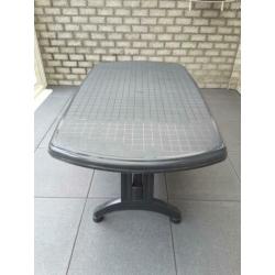 Kunststof Tuinset Tafel met 4 x stoelen kleur antraciet