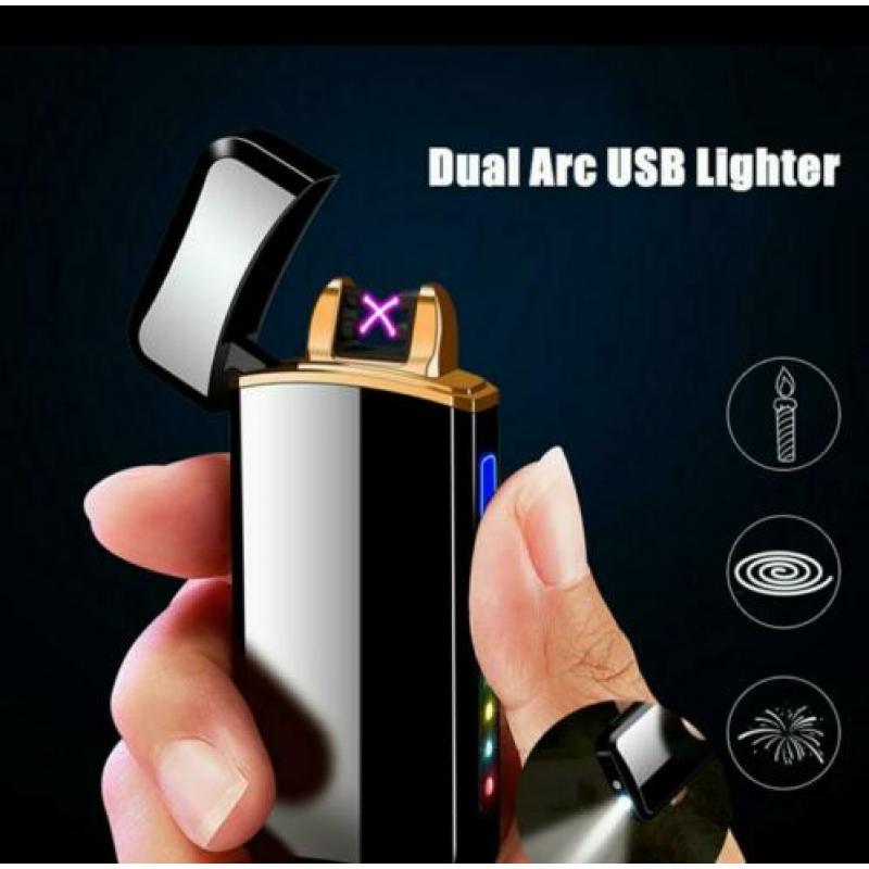 Dual arc windproof lighter
