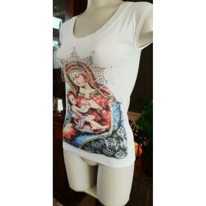 NIEUW gaaf wit RELISH tshirt mt S 36, witte, t shirt, print