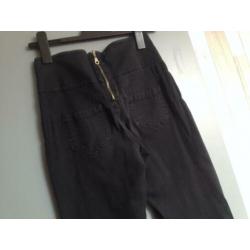 zwart ckh high waist lange legging+achterkant ritsje maat s